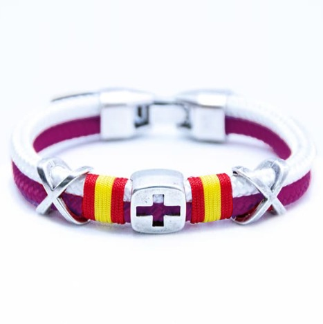 Pulsera blanca y morada macnavy