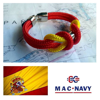 Pulseras driza náutica con bandera española
