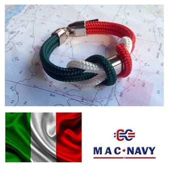Pulseras marinaras con bandera italiana
