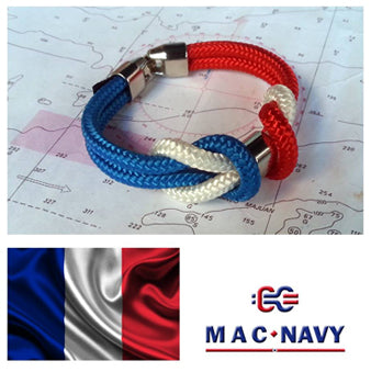 Pulseras de driza con bandera de Francia
