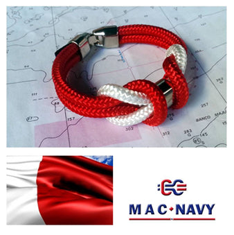 Pulseras de marinero con driza roja