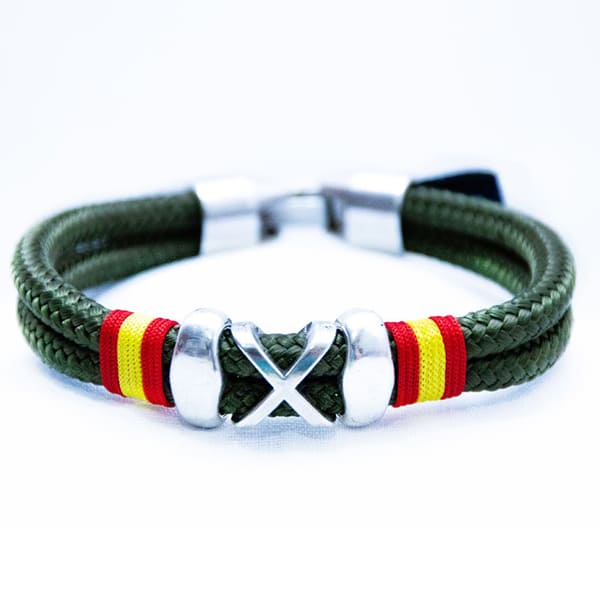 Pulsera Náutica Colección Hole X Mac Navy con bandera de España