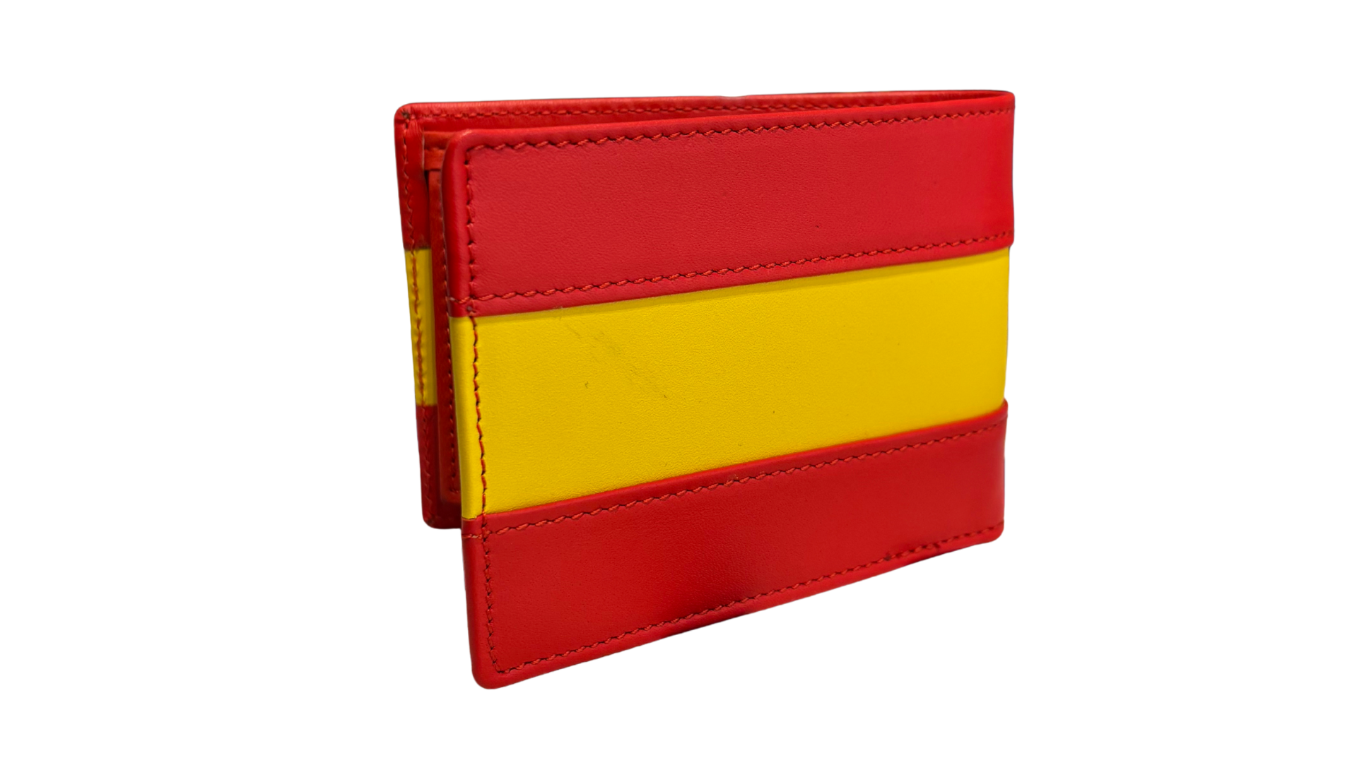 Cartera autentica de piel bandera de España Mac Navy