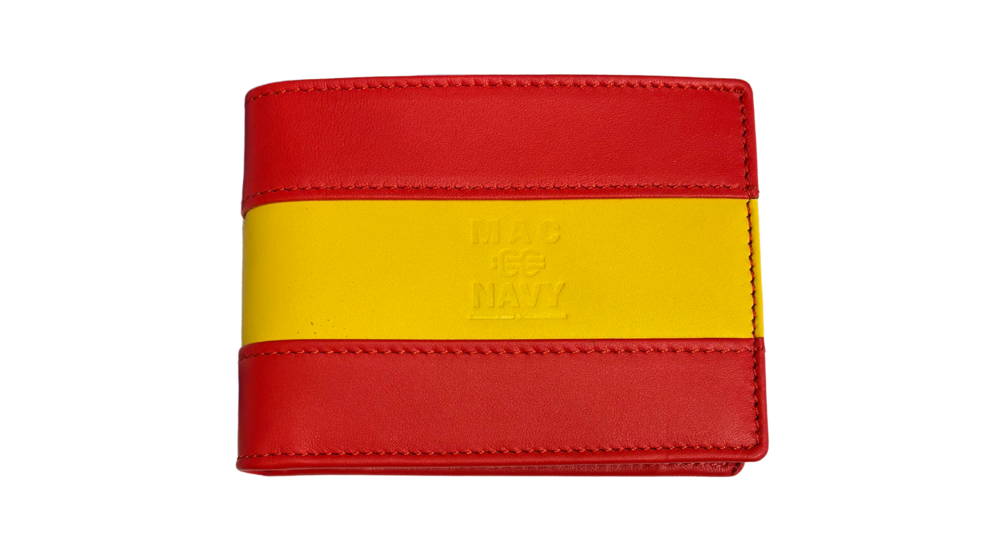 Cartera autentica de piel bandera de España Mac Navy