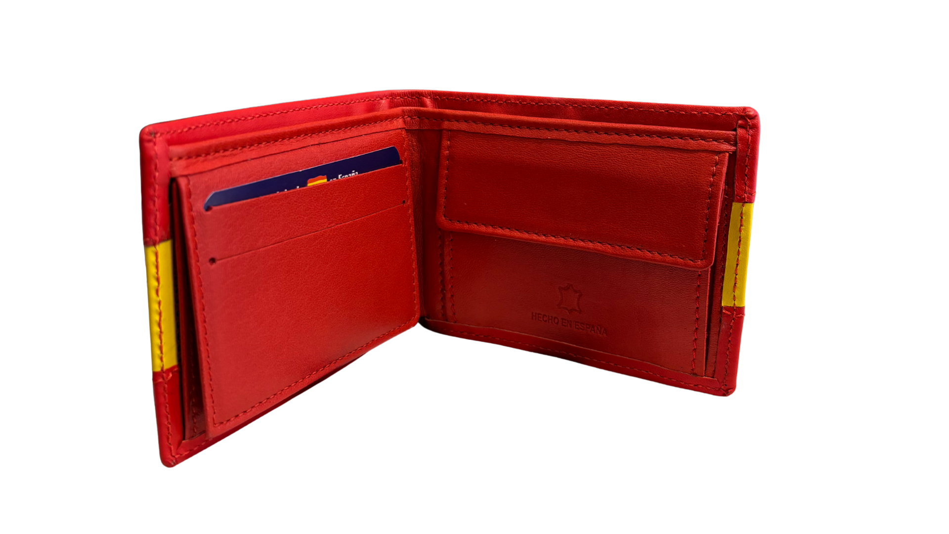 Cartera autentica de piel bandera de España Mac Navy