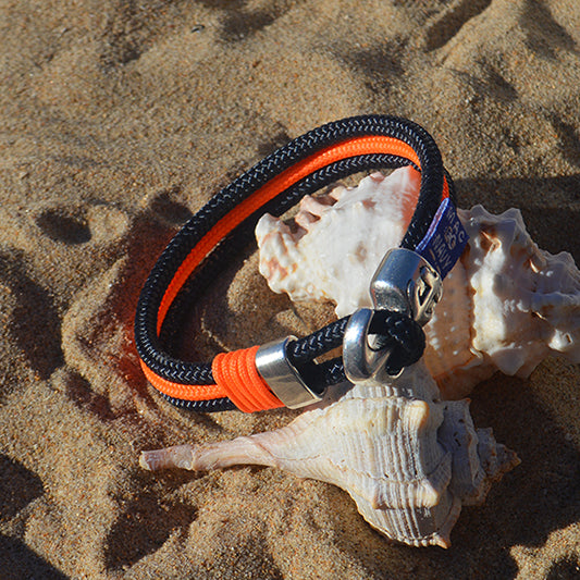 Pulseras Marineras naranja con bandera de España
