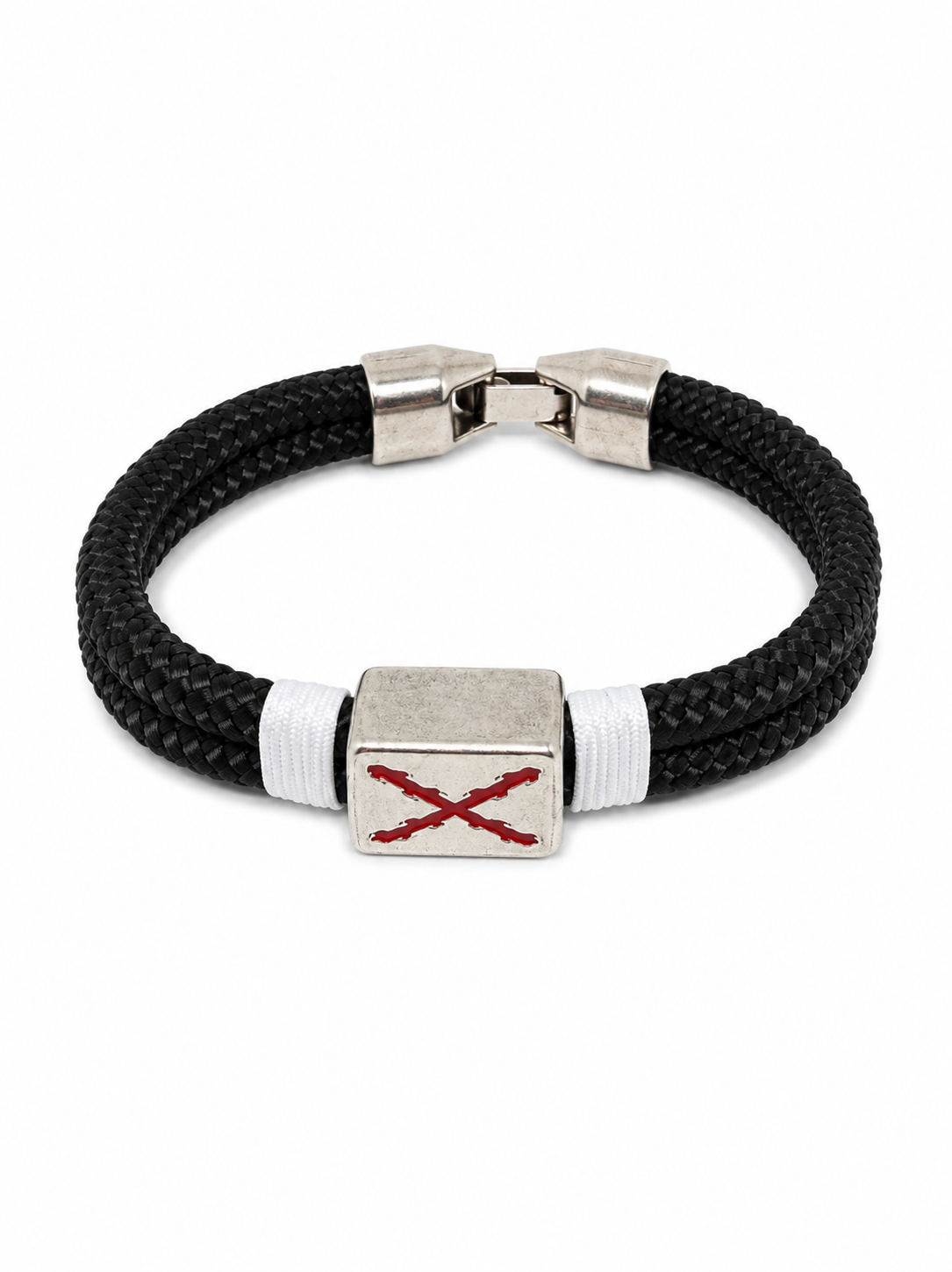 Pulsera Premium Plata Borgoña