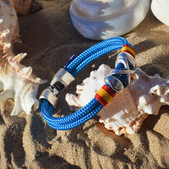 Pulseras cyan con bandera de España