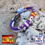 Pulsera náutica Blanca y morada