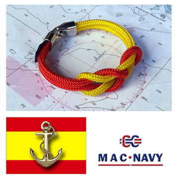Pulseras náuticas de driza con bandera de España