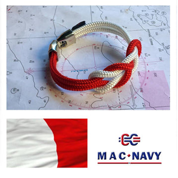 Pulseras náuticas de driza roja