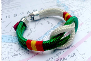 Pulsera verde con bandera de España