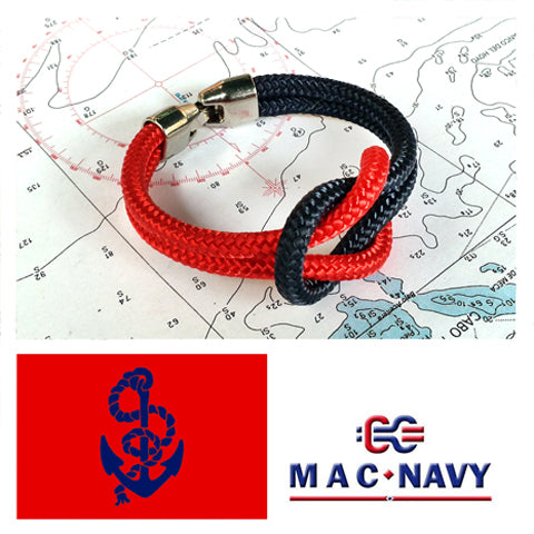 Pulseras Náuticas rojo y azul con bandera de España