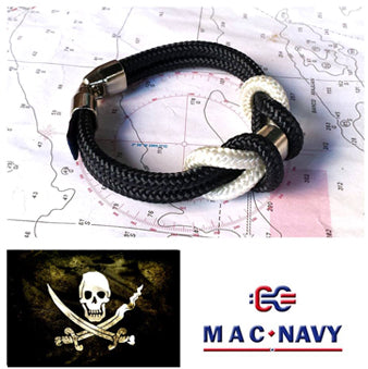 Pulseras de driza blanca y negra