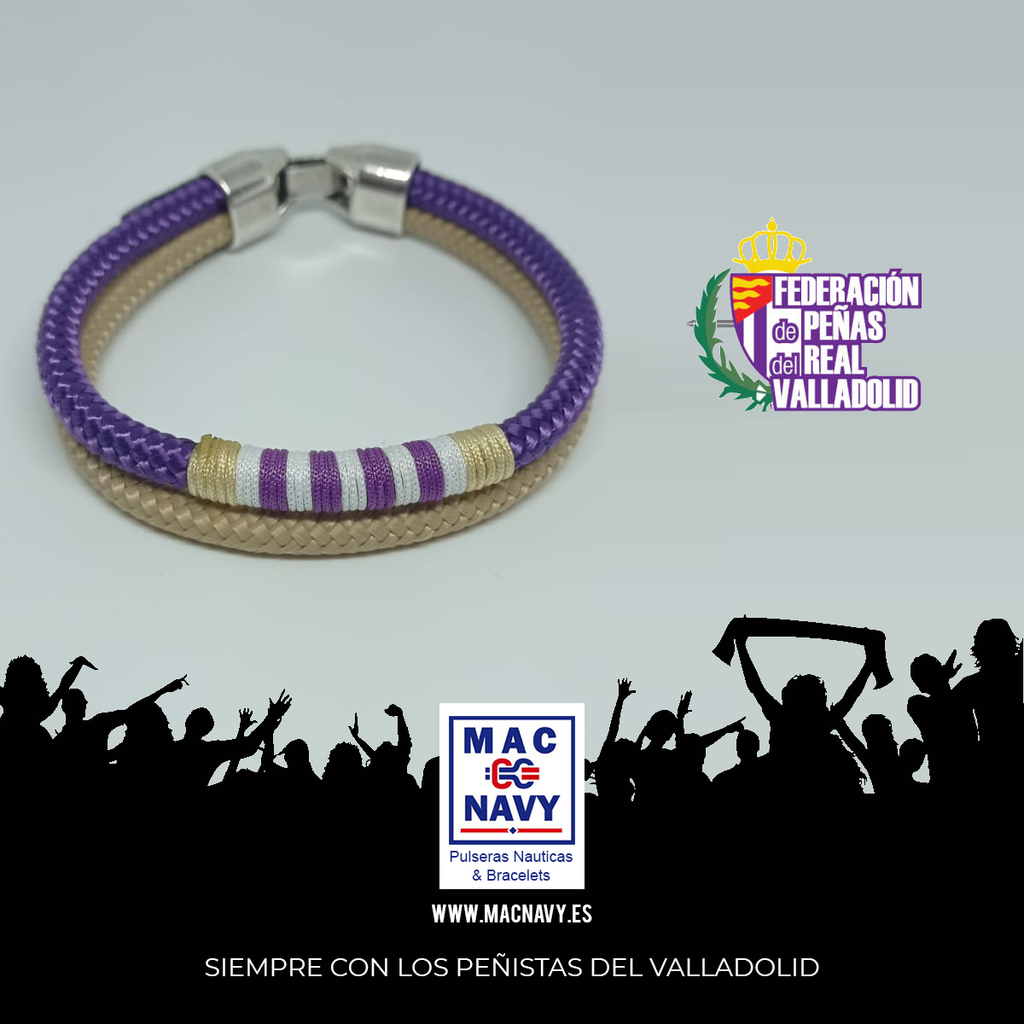 Pulsera Oficial Peñistas del Real Valladolid 2022-2023 Modelo AR con bandera de España