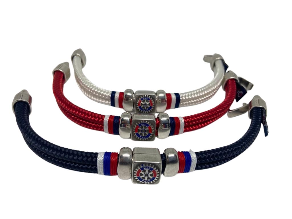 Colección Premium Plata 10 Aniversario Mac Navy Rotary. Pulsera Esmaltada