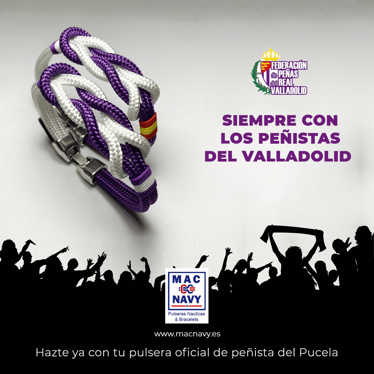 Pulsera Oficial Peñistas del Valladolid 2019-2020 con bandera de España