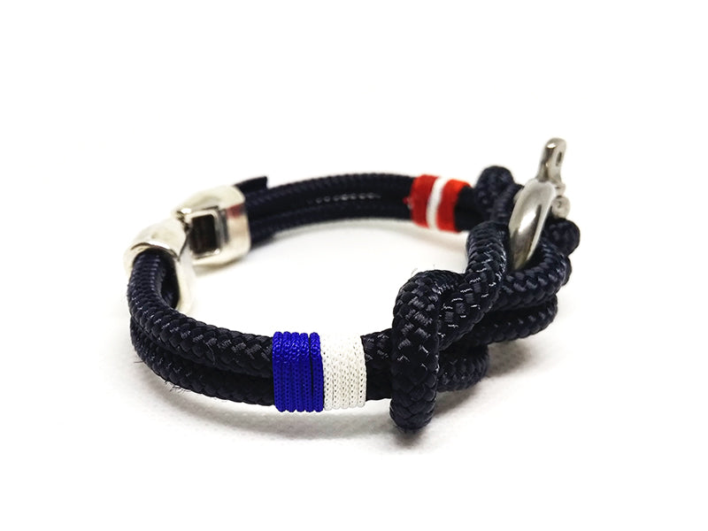 pulseras náuticas de driza con grillete de acero Buceo (Dive) Mac Navy