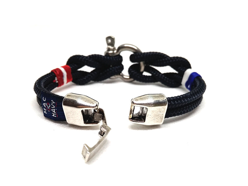 pulseras náuticas de driza con grillete de acero Buceo (Dive) Mac Navy