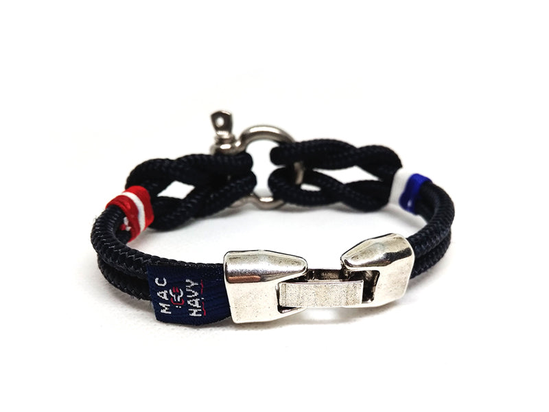 pulseras náuticas de driza con grillete de acero Buceo (Dive) Mac Navy