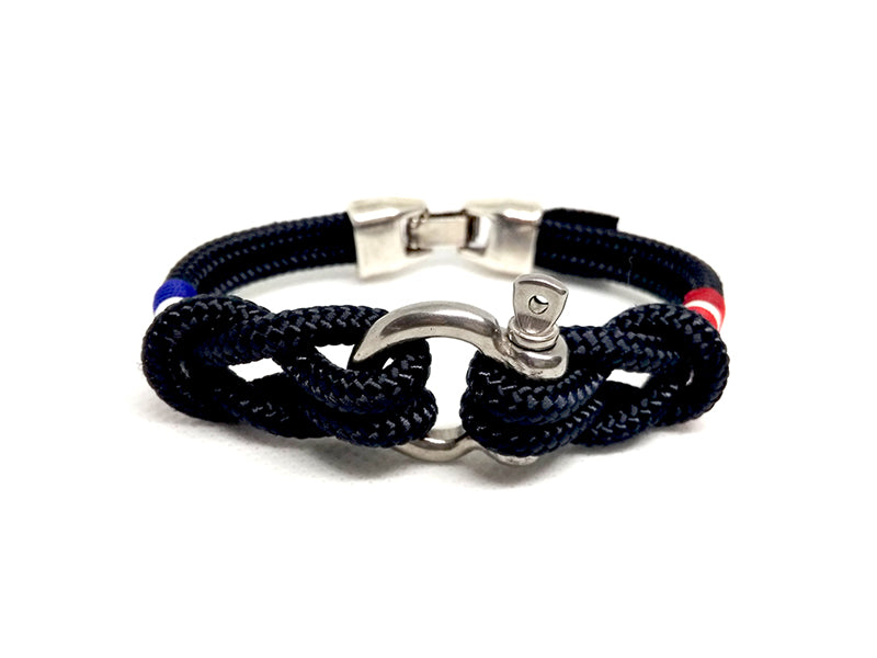 pulseras náuticas de driza con grillete de acero Buceo (Dive) Mac Navy