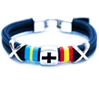 Pulsera Cruz con X Autonomías Mac Navy con bandera de España
