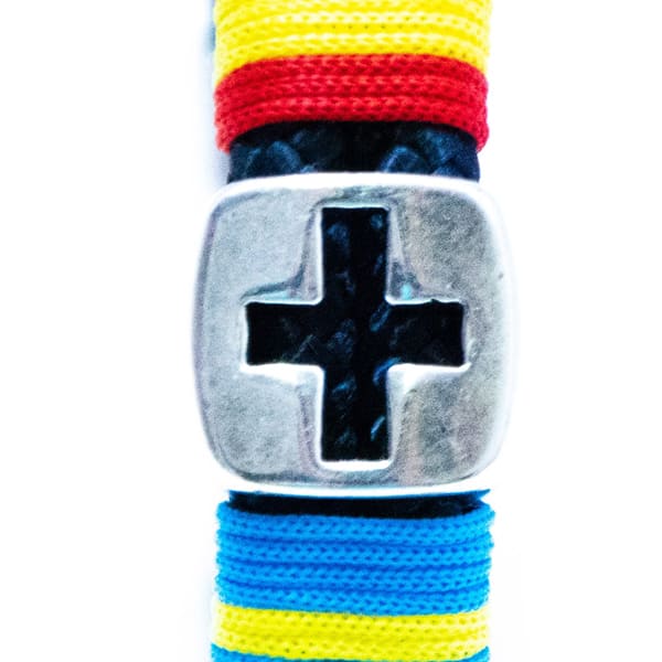 Pulsera Cruz con X Autonomías Mac Navy con bandera de España