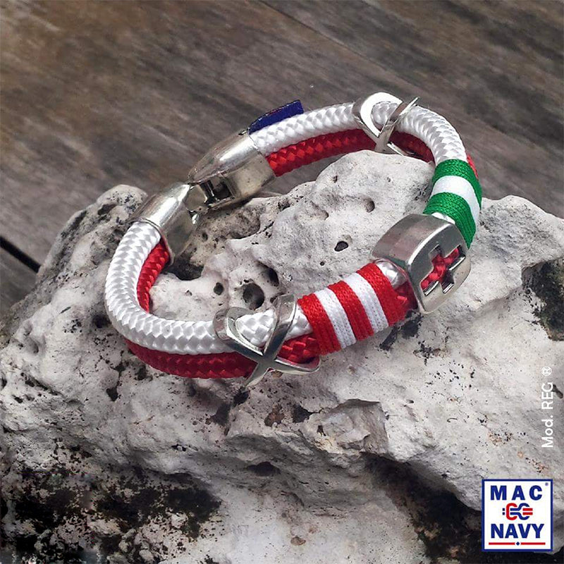 Pulsera atletica Rojiblanca con banderas