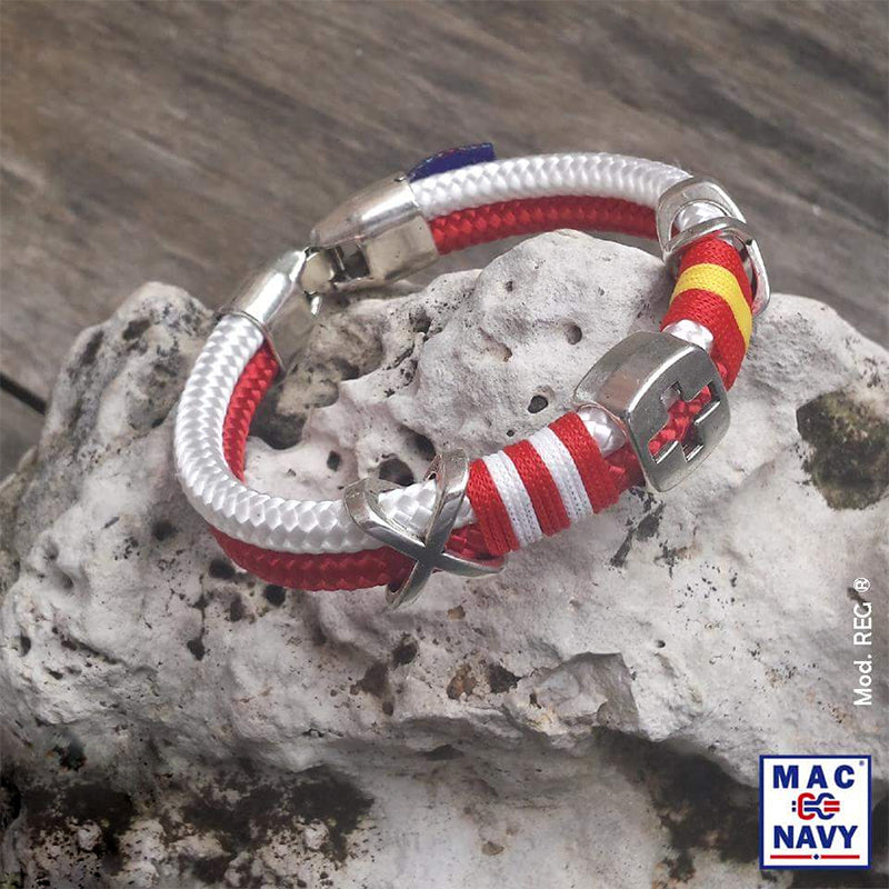 Pulsera atletica Rojiblanca con banderas